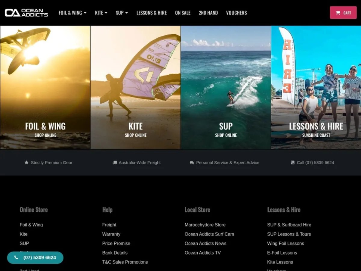 The Ocean Addicts website