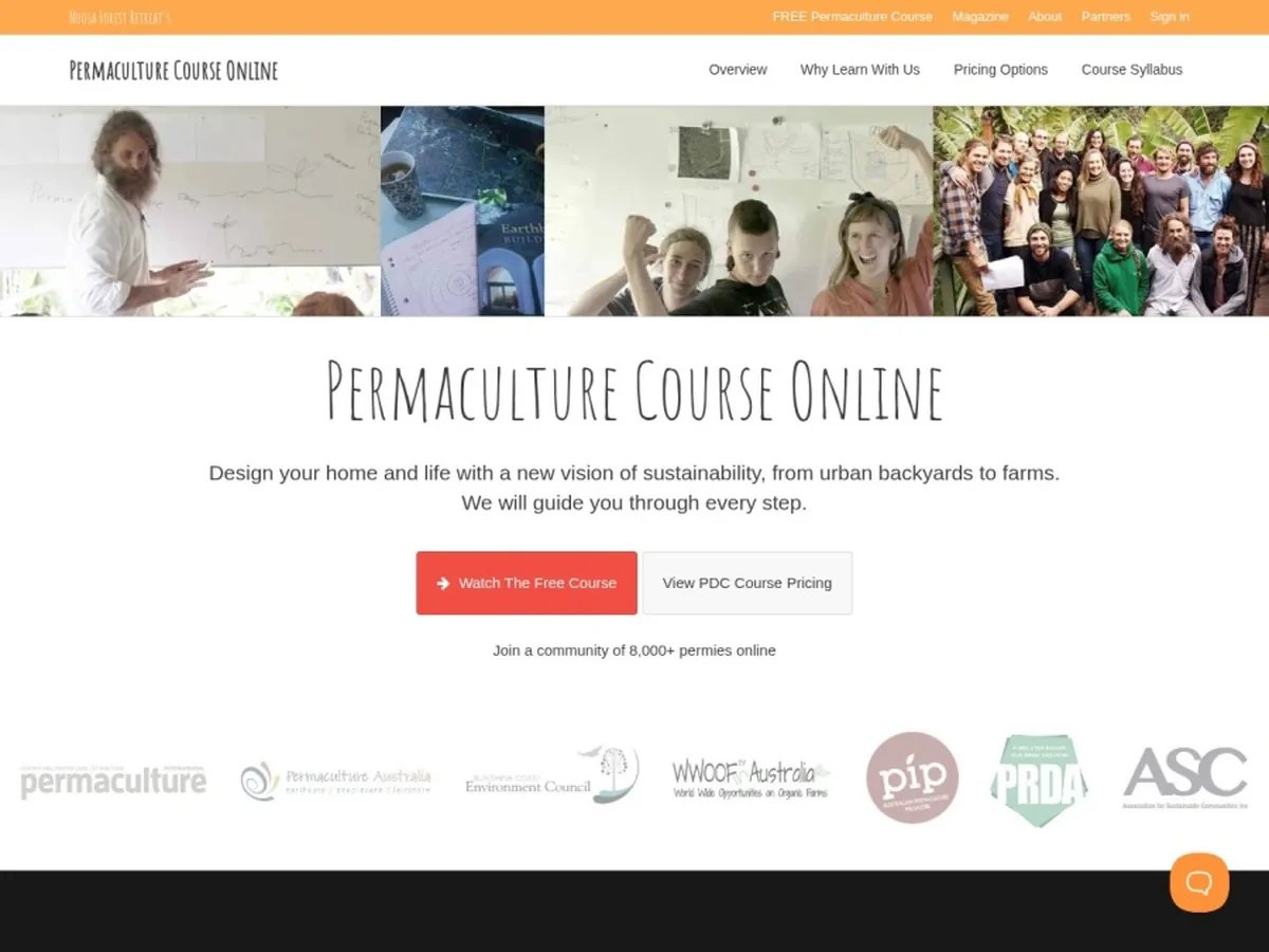 The Permaculture Course Online website